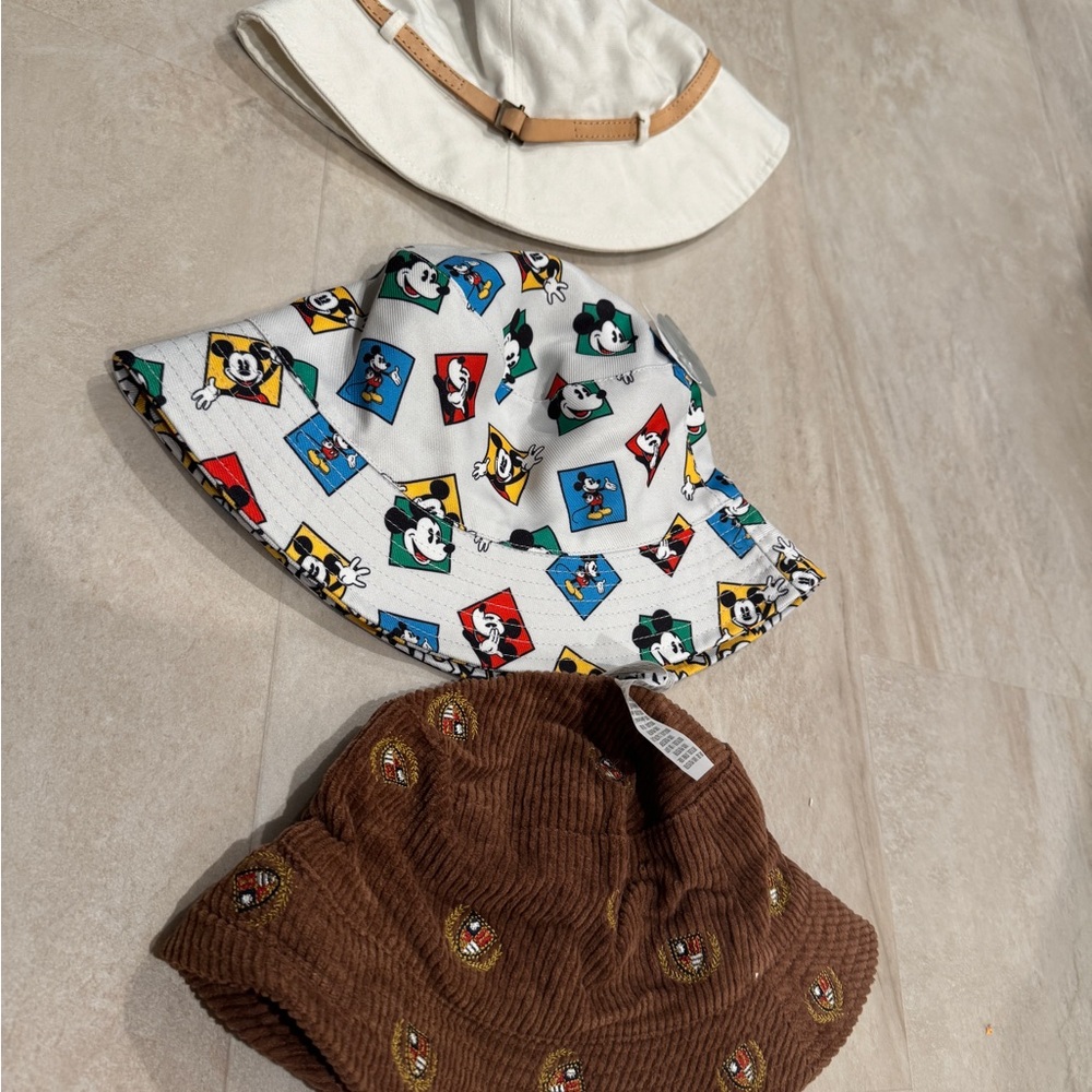 Kids Cartoon Character Bucket Hat Set